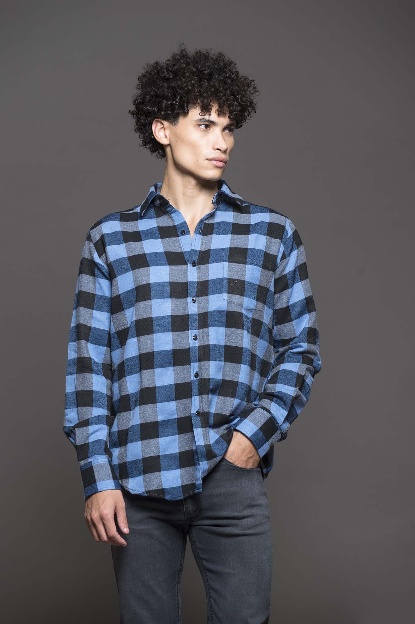6602VIYMLCE - CAMISA JACK LEÑSP CELESTE